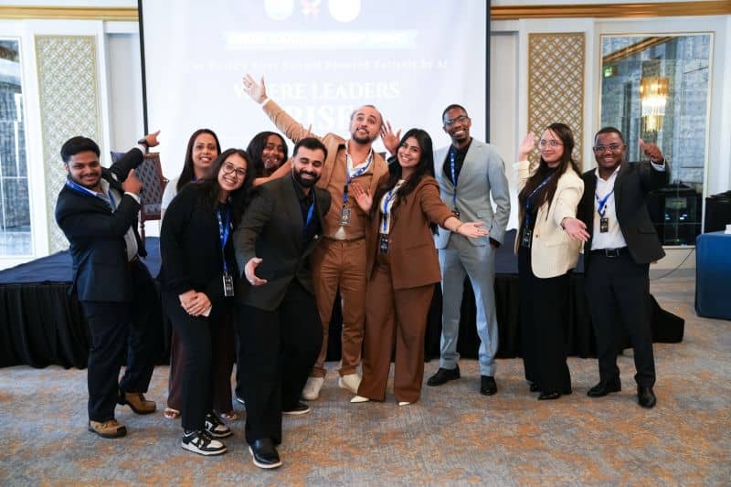Delegates celebrating together at the close of the Future Youth Leadership Summit.